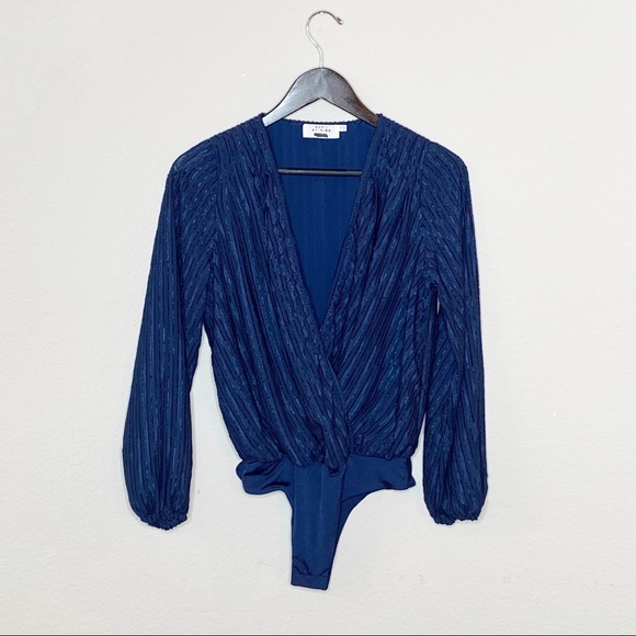 Katie Sturino for StitchFix Blue Wrap Bodysuit - Picture 5 of 11